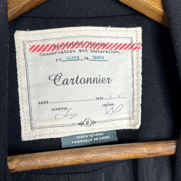 Cartonnier Gray Black Tuxedo Peplum Ruffle Long Sleeve Blazer Jacket Sz 10 Women - Picture 4 of 11